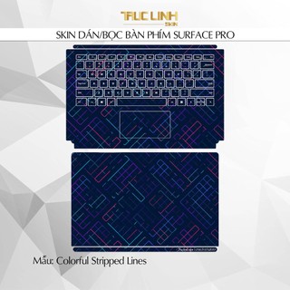 Bộ skin dán phím surface pro 3, 4, 5, 6, 7, 8, 9, x, go... mẫu colorful stripped lines