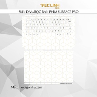 Bộ skin dán phím surface pro 3, 4, 5, 6, 7, 8, 9, x, go... mẫu hexagon pattern