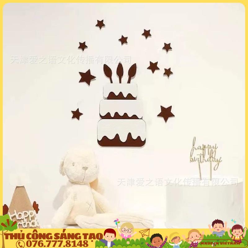 Phụ kiện trang trí sinh nhật tone nâu đầy đủ cho bé