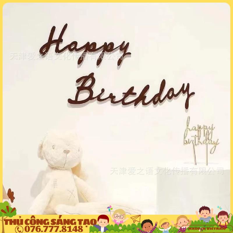 Phụ kiện trang trí sinh nhật tone nâu đầy đủ cho bé