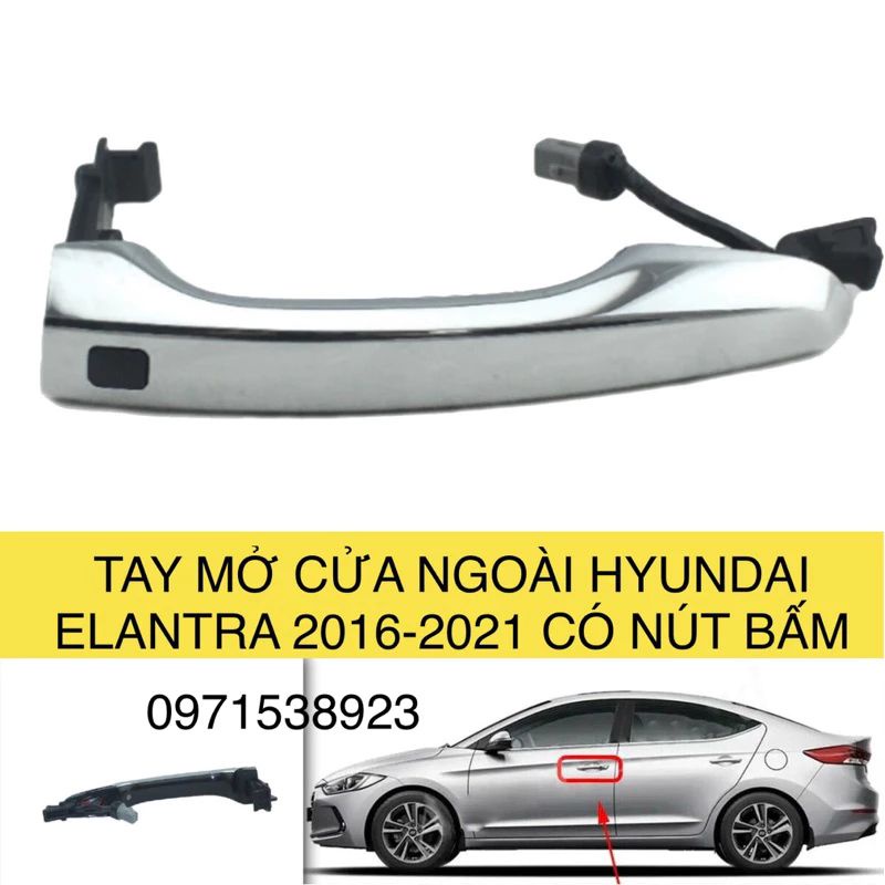 TAY MỞ CỬA NGOÀI HYUNDAI ELANTRA 2016-2021 có nút bấm 82651-F2210. 82661-F2210