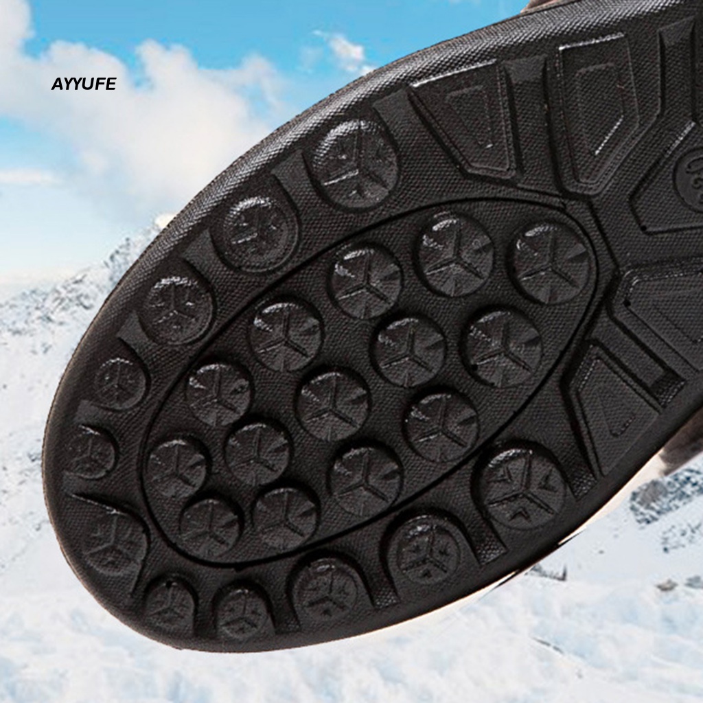 1 Đôi Giày Bốt Đi Tuyết Đế Phẳng Lót Lông Chống Trượt Không Thấm Nước Thêu Chữ Có Khóa Kéo