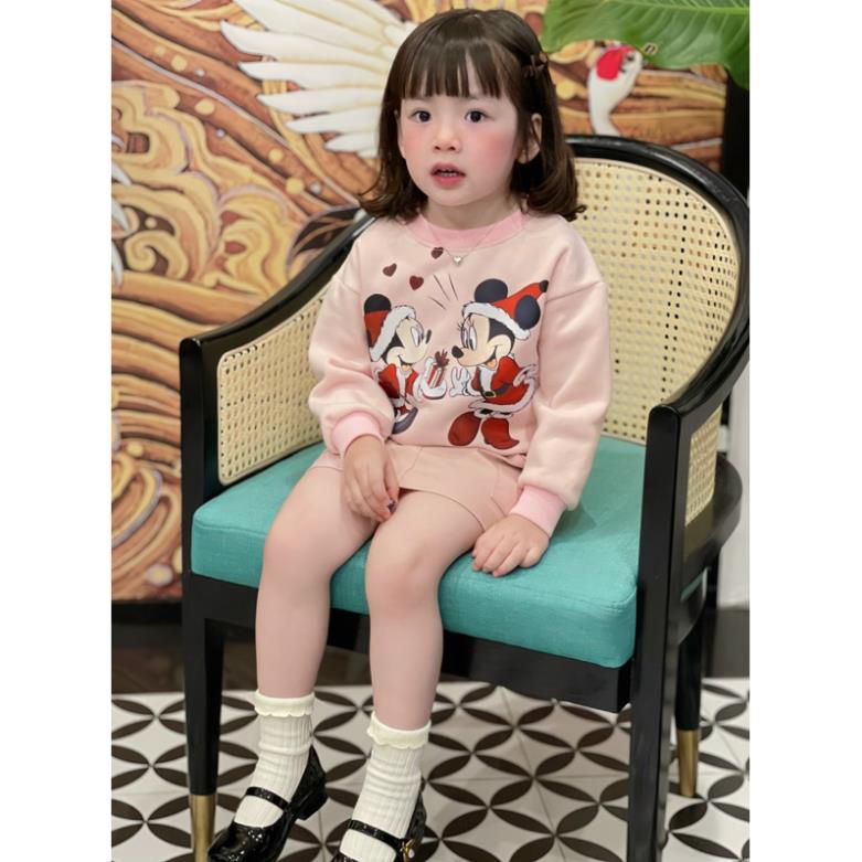 Combo 3 áo nỉ noel tone hồng/ đỏ/ trắng cho bé