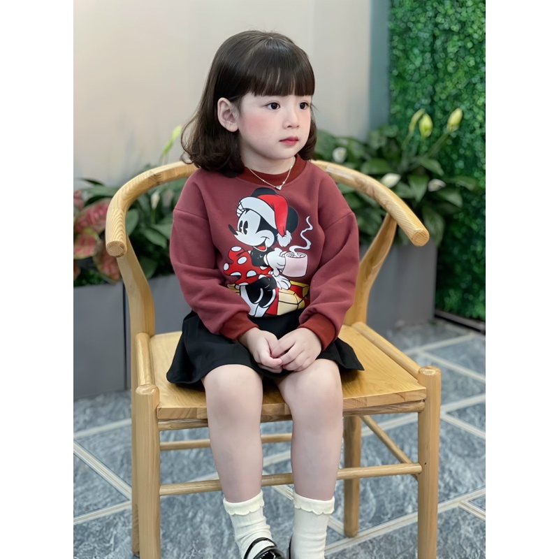 Combo 3 áo nỉ noel tone hồng/ đỏ/ trắng cho bé