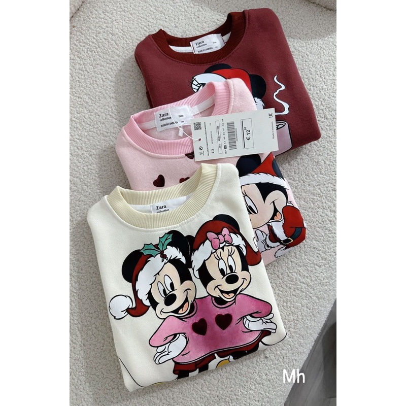 Combo 3 áo nỉ noel tone hồng/ đỏ/ trắng cho bé