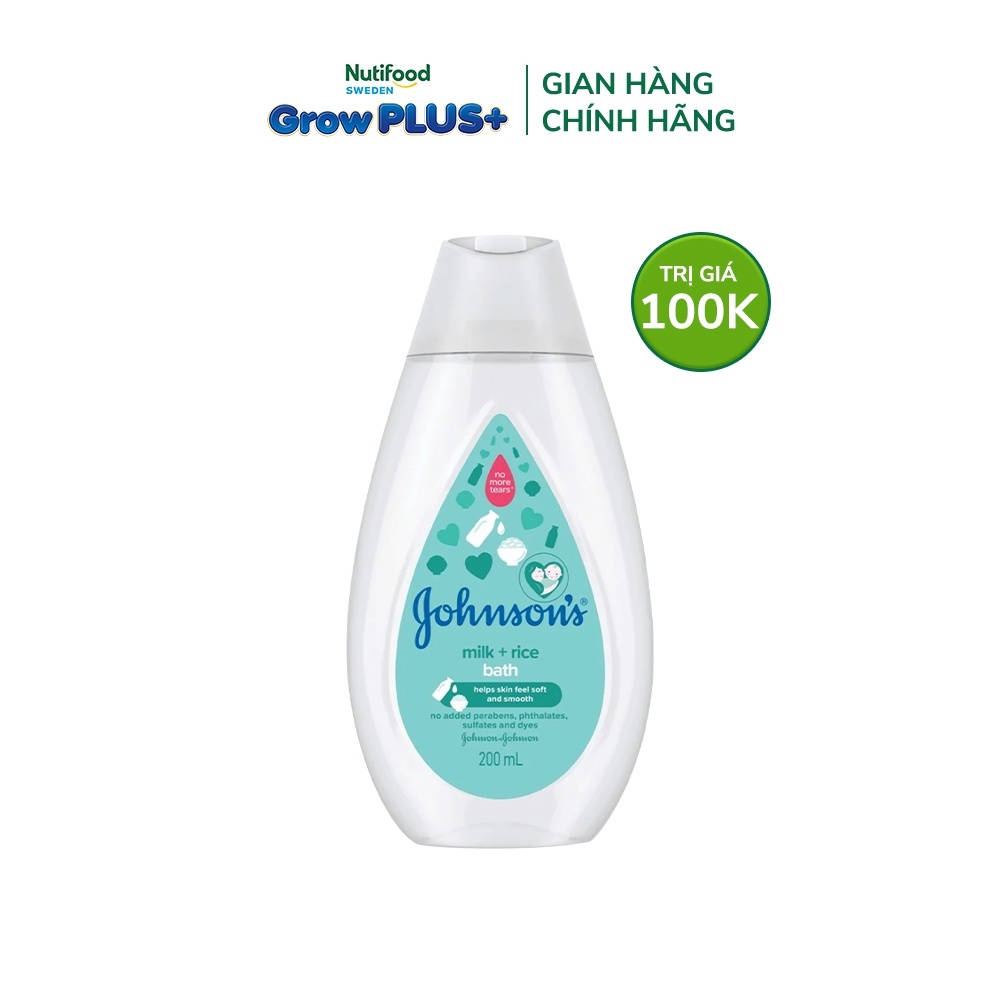Sữa Tắm Cho Bé Chứa Sữa Và Gạo Johnson's Milk & Rice Baby Bath 200ml