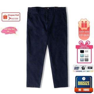 Quần Kaki Bigsize Nam 80-140kg AKYOO Chất Liệu Cotton Co Giãn, Bigsize Nam - KK THAN