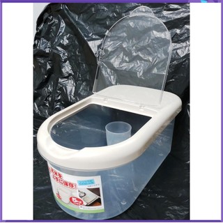 Hộp nhựa đựng đồ, thùng đựng gạo 5kg gạo, nắp lật mở của Nhật 35x20,5x16cm H235