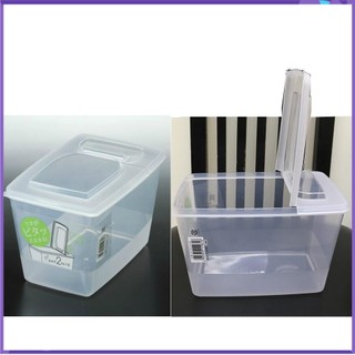 Bộ 10 hộp nhựa đựng thực phẩm 3 lít (2kg gạo), nắp mở đứng tiện lợi, Nhật sx. H616x10