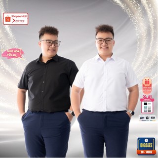 Áo Sơ Mi Ngắn Tay Bigsize Nam 80-140kg AKYOO Cao Cấp, Co Giãn, Không Bai Mờ, Không Gây Khó Chịu Khi Mặc -SM TAY NGAN