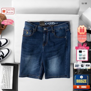 Quần Sooc Jean Big Size Nam 80-140kg AKYOO - Chất Jean Mền Mại Co Giãn 04 Chiều Size Đại Cho BigSize Việt SJ A8