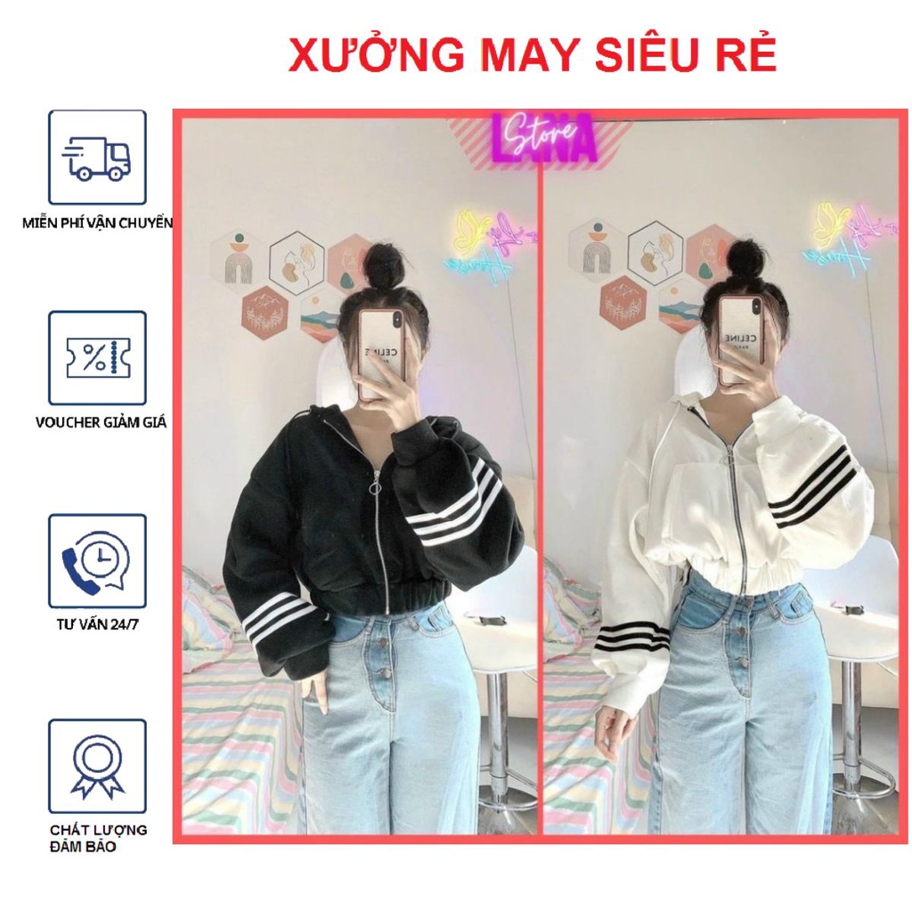 Áo khoác nỉ nữ Hoodie Nỉ Zip Form Lững Tay Phồng nhiều màu lựa chọn thời trang-A812