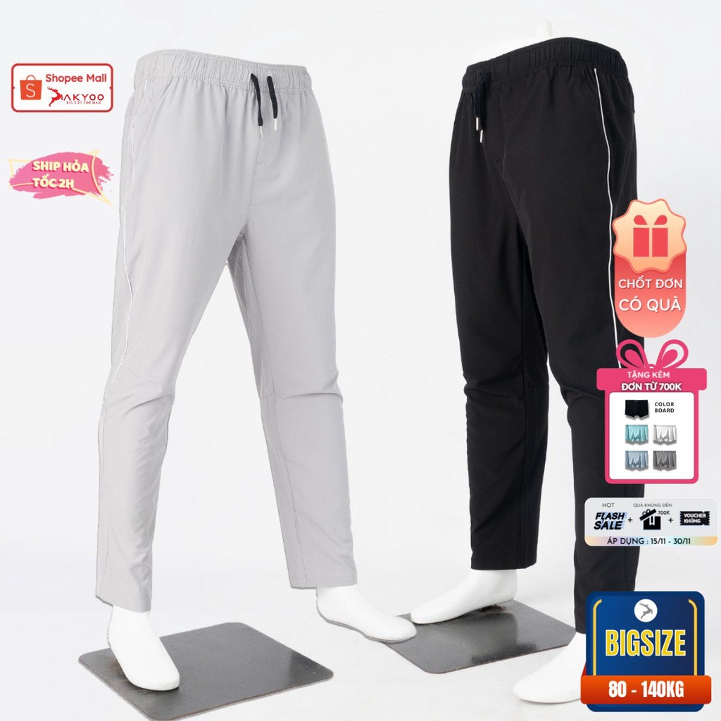 Quần Jogger Gió  Nam Big Size 80 -140kg, Chất Gió Cao cấp, Khỏe Khoắn, Cạp Chun Co Giãn - JG GIO XAM - GIO DEN