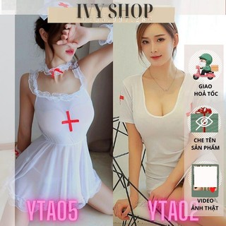 Bộ đồ ngủ nữ cosplay y tá gợi cảm, đầm ngủ body táo bạo full phụ kiện váy ngủ bó sát - yta TKVN
