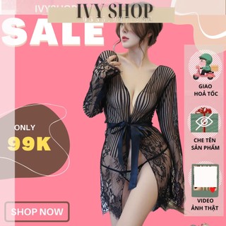 Áo choàng ngủ sexy, áo choàng đi biển ren quến rũ, gợi cảm, chụp ảnh studio, indoor Ivyshop ACR004