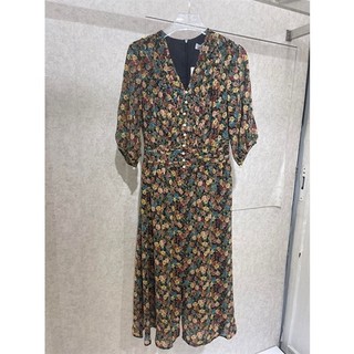 Váy Hoa Nhí Ly Eo Tay Lỡ - Đen Ly Bui DH064D