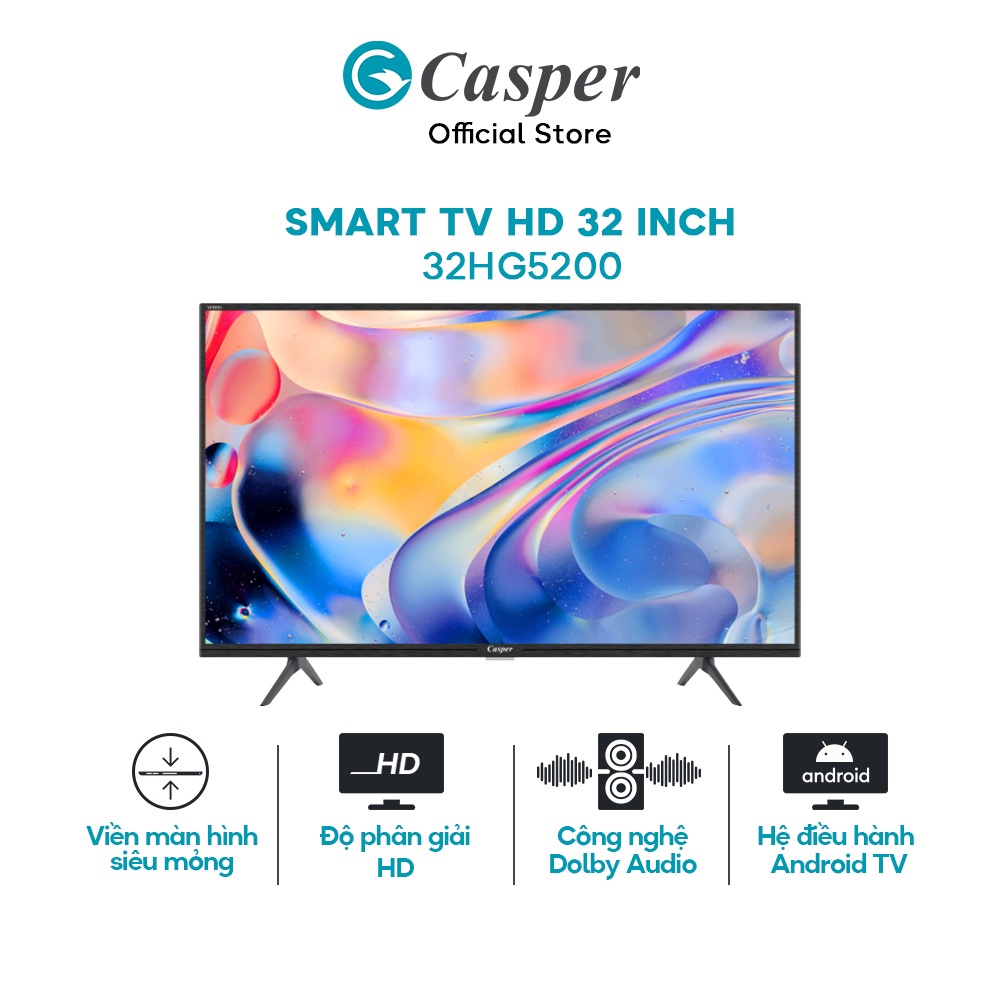 Smart TV Casper 32 inch HD màn hình LED 32HG5200 [GIAO TP. HCM VÀ HÀ NỘI]