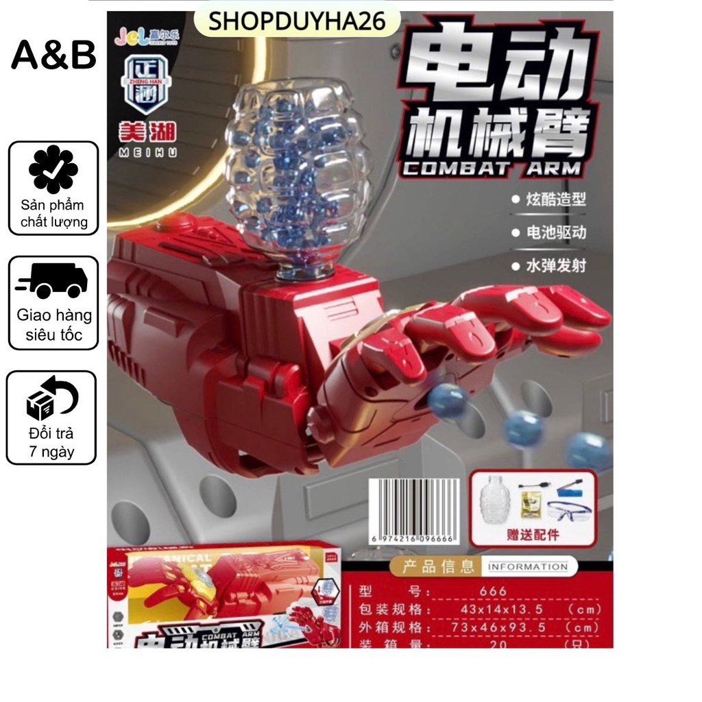 Đồ chơi găng tay robot bắn hạt nở cực thú vị cho bé