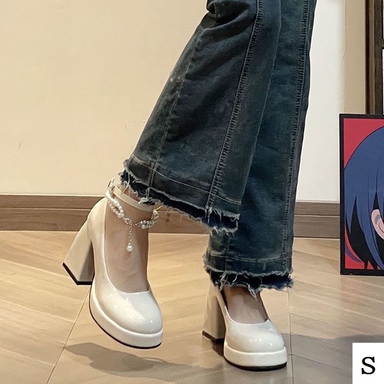 Giày Cao Gót Da Đế Dày Đính Hạt Thời Trang Mùa Xuân 2023 Cho Nữ