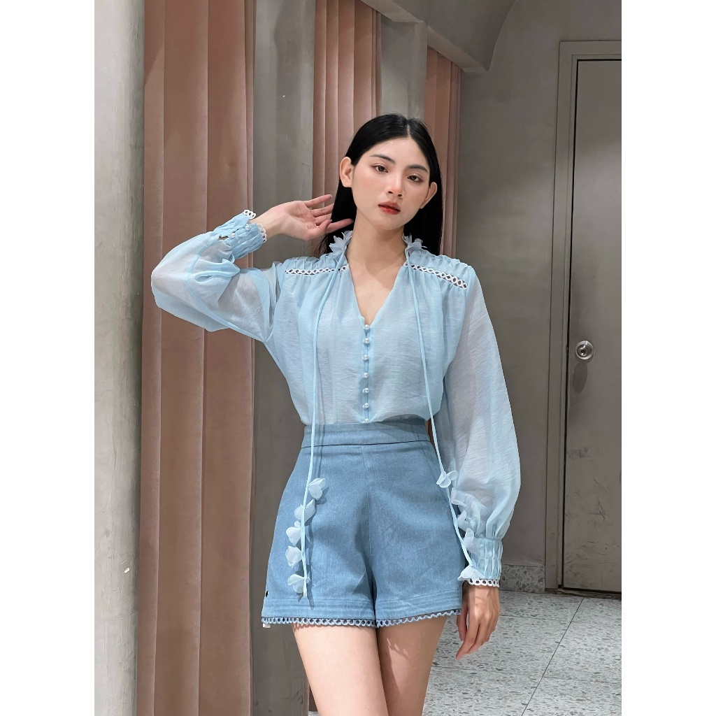 RECHIC Quần short Koris viền ren dáng cơ bản thanh lịch trẻ trung năng động