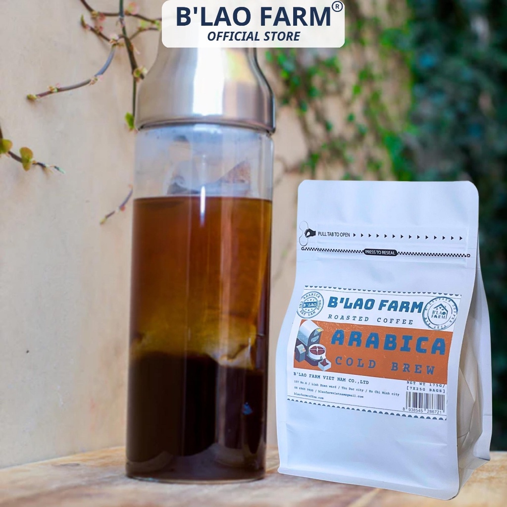 Cà phê COLD BREW túi lọc B'Lao Farm cà phê  Arabica nguyên chất - cafe túi lọc ủ lạnh, chua thanh, đắng nhẹ, thơm ngọt