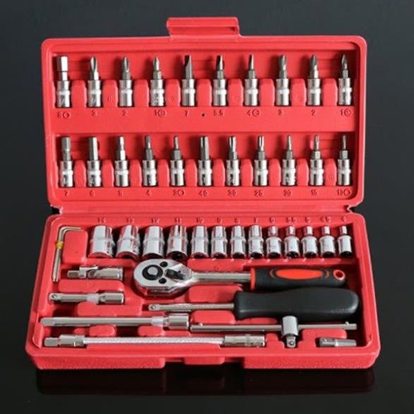 Bộ Dụng Cụ Sửa Chữa Đa Năng 46 Chi Tiết - Bộ Khẩu sữa chữa ô tô, xe máy - Chi Tiết - 46 Món