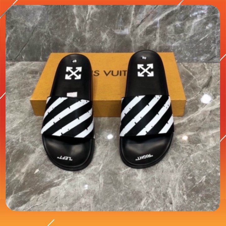 Dép lê off white quai da siêu nét - Dép nam quai da đỉnh cao*2023