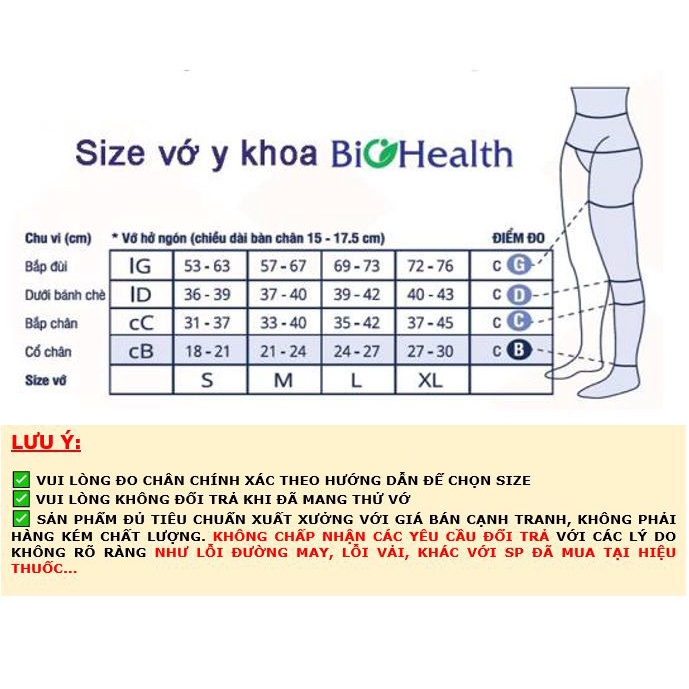 ✅ Vớ Y Khoa Biohealth Classic  | Tất Suy Giãn Tĩnh Mạch -VT0717
