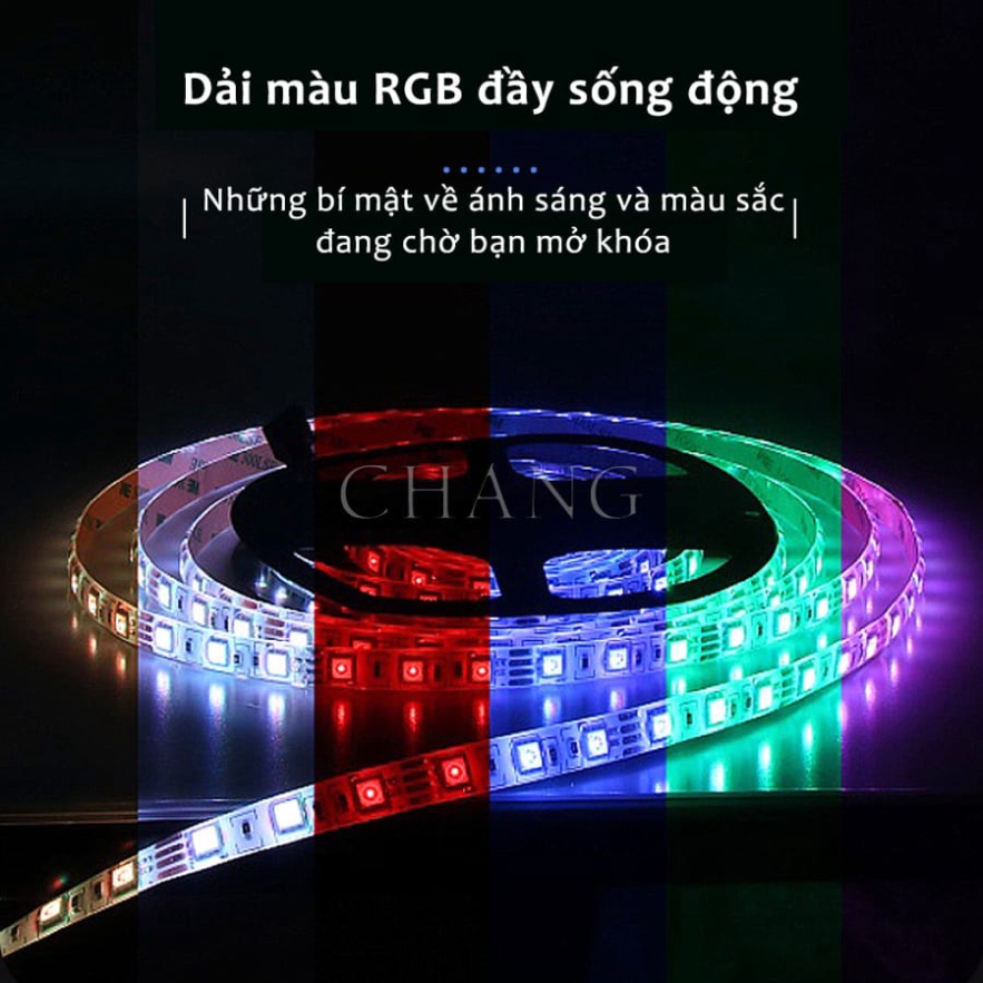 Đèn Led Trang Trí Ngoài Trời Trang Trí Phòng Ngủ RGB 16 Triệu Màu Có Điều Khiển Bằng Điện Thoại Dây Dài 5M