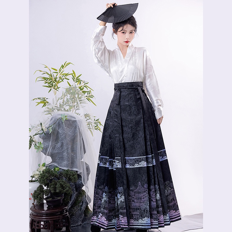 Huachi kee Đầm Hán Phục Cách Tân Hàng Ngày Chính Hãng tengwangge ming made pony Phong Cách Trung Hoa Mới Cho Nữ