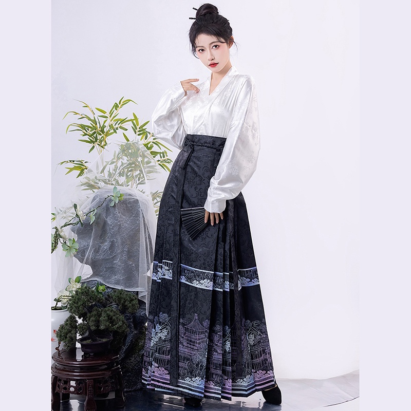 Huachi kee Đầm Hán Phục Cách Tân Hàng Ngày Chính Hãng tengwangge ming made pony Phong Cách Trung Hoa Mới Cho Nữ