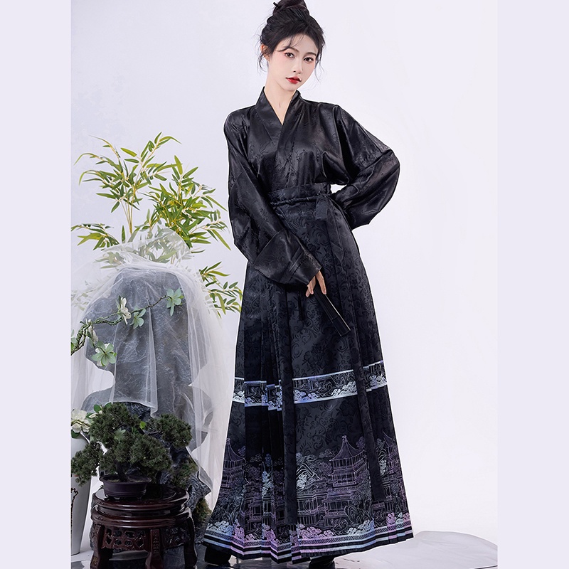 Huachi kee Đầm Hán Phục Cách Tân Hàng Ngày Chính Hãng tengwangge ming made pony Phong Cách Trung Hoa Mới Cho Nữ