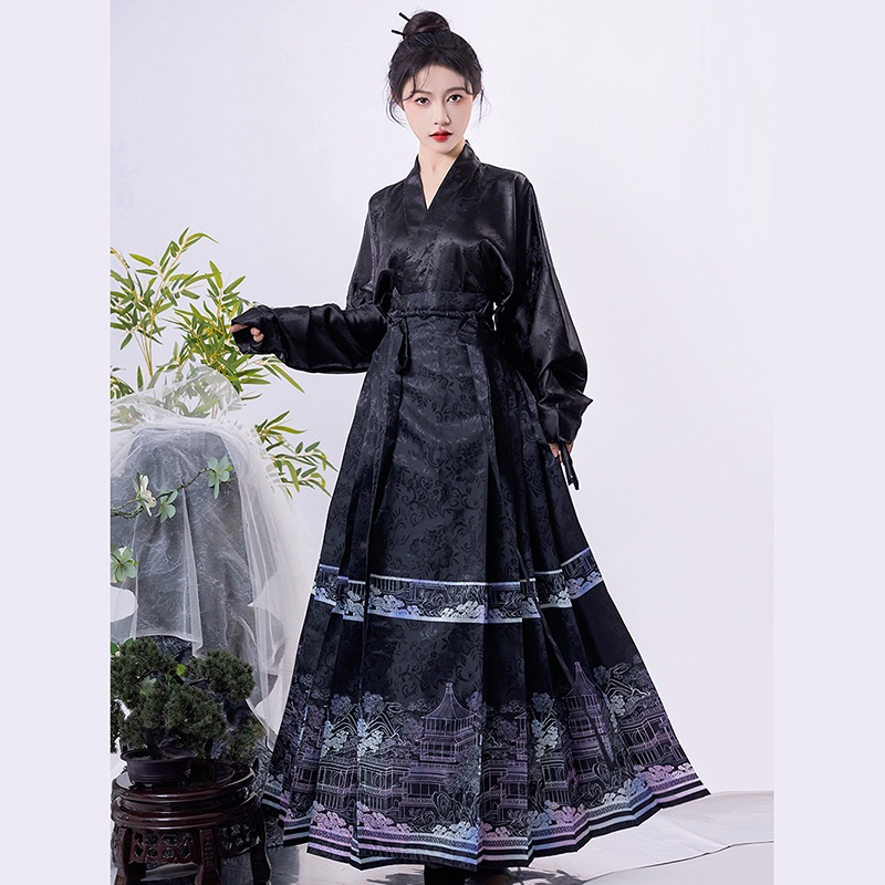 Huachi kee Đầm Hán Phục Cách Tân Hàng Ngày Chính Hãng tengwangge ming made pony Phong Cách Trung Hoa Mới Cho Nữ