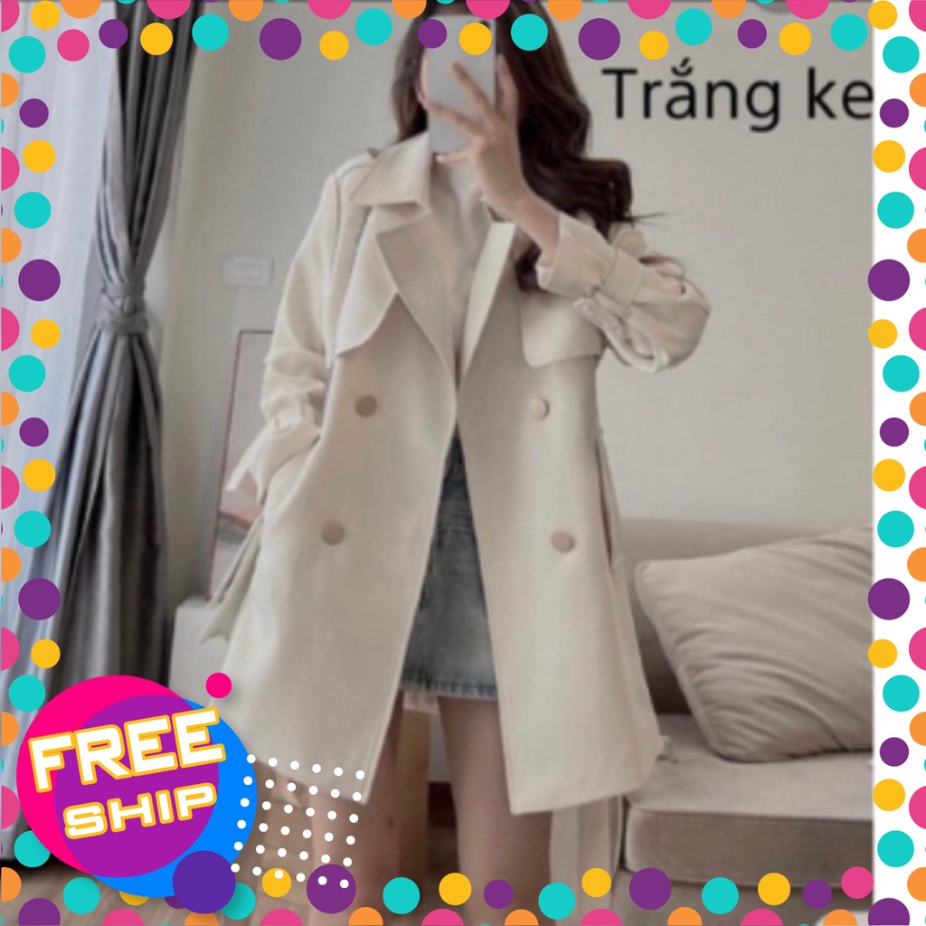 Mangto dáng lửng hàng 2 lớp dày dặn có kèm đai thắt lưng và đai cổ tay - Đen shop