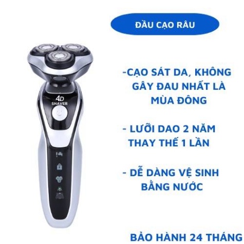 Máy Cạo Râu Đa Năng EMBER 3 Lưỡi Kép Cạo Sát Êm Sạc Pin Nhanh Chống Nước