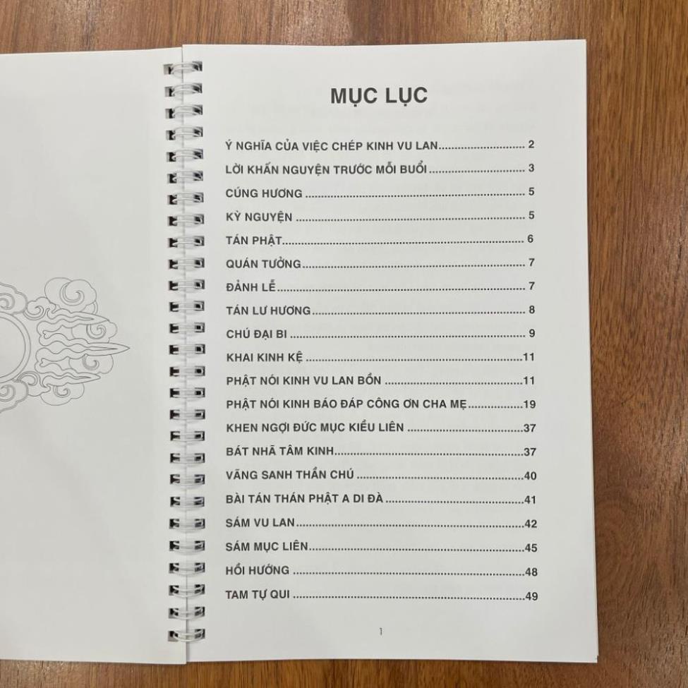 Tặng Viết - Sổ Chép Kinh Vu Lan Báo Hiếu mẫu đen