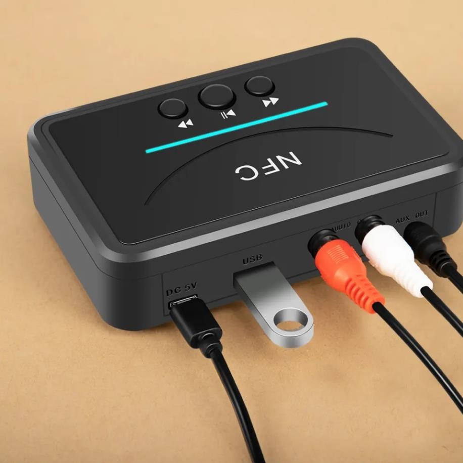 Bộ thu bluetooth 5.0 nhận âm thanh không dây NFC BT200 phát cho loa amly loa xe hơi