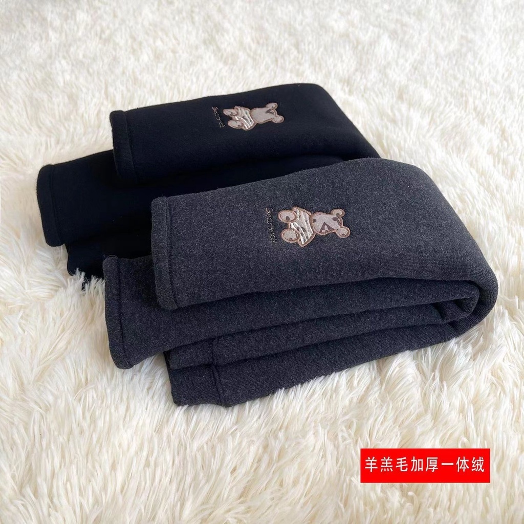 Quần Legging Nhung Lông Cừu Dày Dặn Thời Trang Mùa Đông Cho Bé Gái