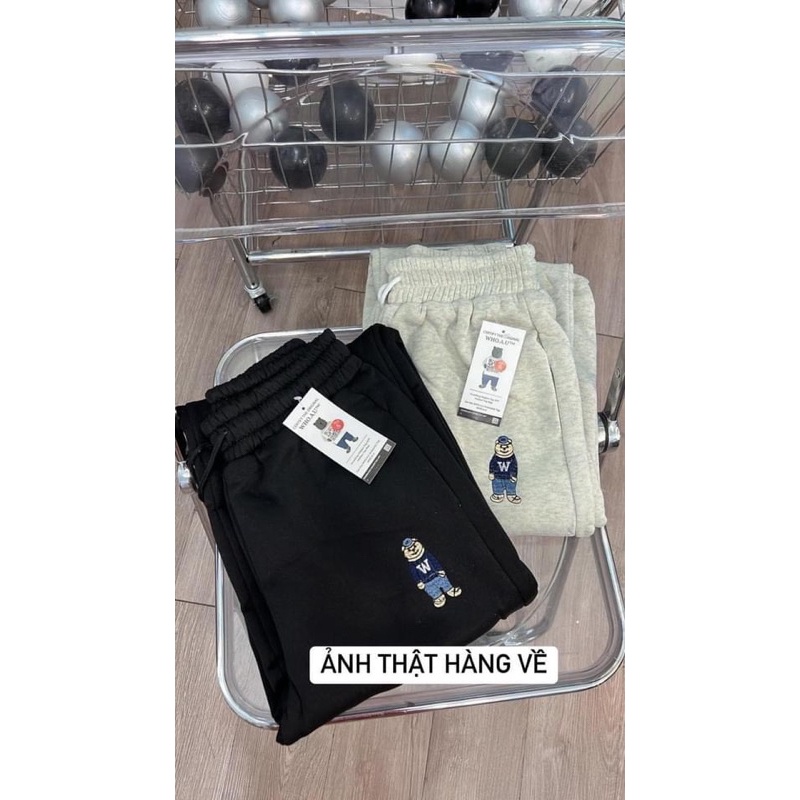 Màu ghi & đen - SET 2 QUẦN NỈ SUÔNG GẤU WHO CHO NỮ HOT