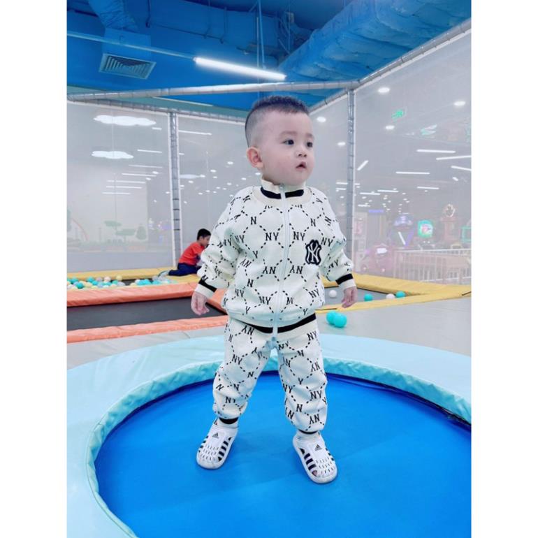 Bộ nyi in tràn kéo khoá bo cổ cho bé hot