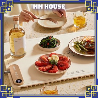 [Sẵn] Mâm điện gấp gọn silicon OIDIRE hâm nóng thức ăn dễ dàng cất tủ màu trắng