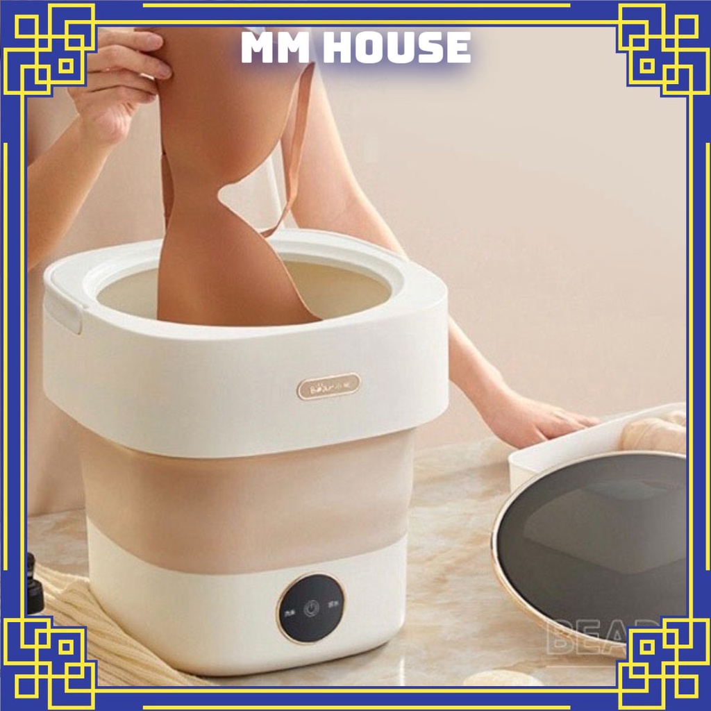 Máy giặt đồ lót mini dung tích 8.5L BEAR XYJ-B05E5 gấp gọn có lồng vắt tự xả nước
