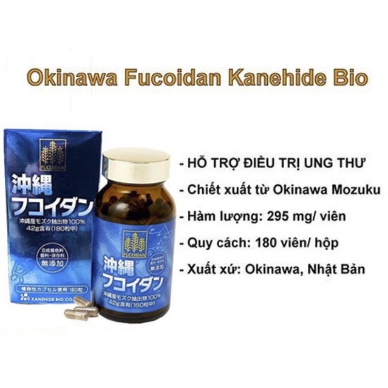 Viên uống Fucoidan Okinawa hỗ trợ ung thư 180 viên Nhật Bản