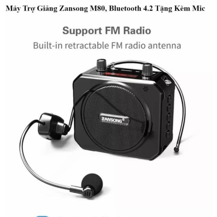Loa trợ giảng micro không dây bluetooth wireless sạc pin Zansong M80 âm thanh to cho giáo viên hướng dẫn viên