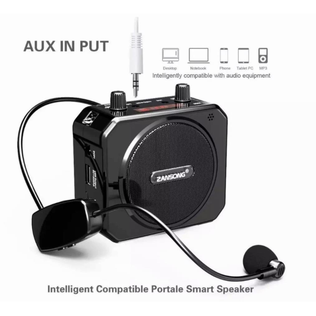 Loa trợ giảng micro không dây bluetooth wireless sạc pin Zansong M80 âm thanh to cho giáo viên hướng dẫn viên