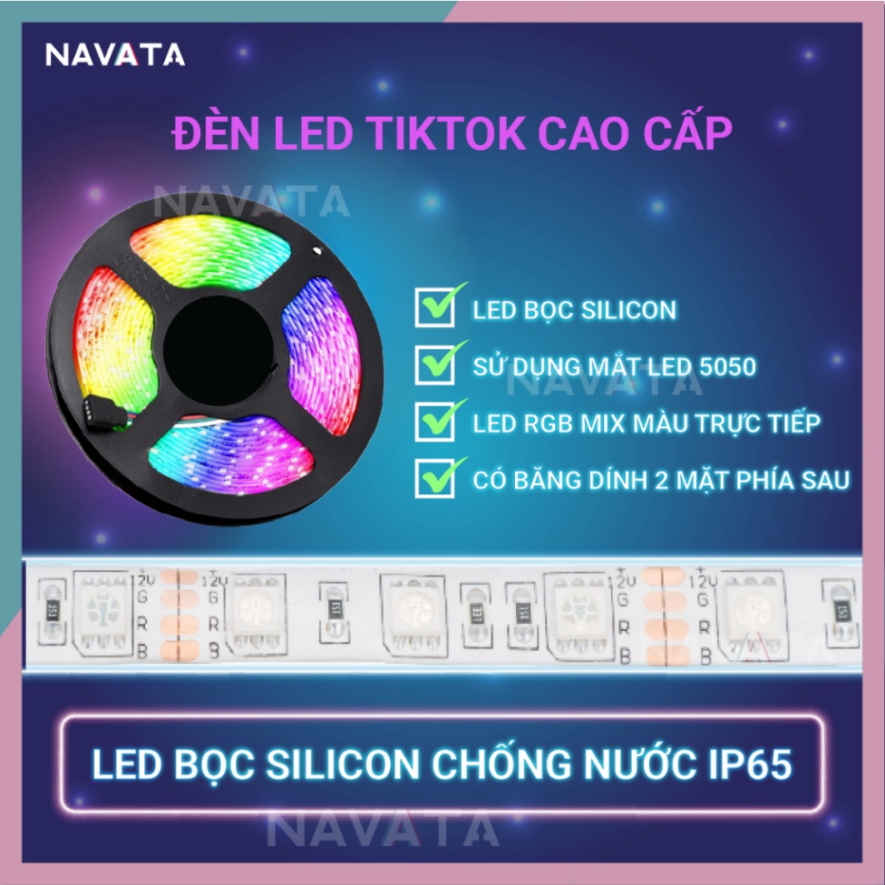 Đèn Led Tóp Tóp 5m 10m Điều Khiển APP 16 Triệu Màu, Pha Màu DIY đèn trang trí phòng ngủ Led 5050 RGB Loại Tốt Hot