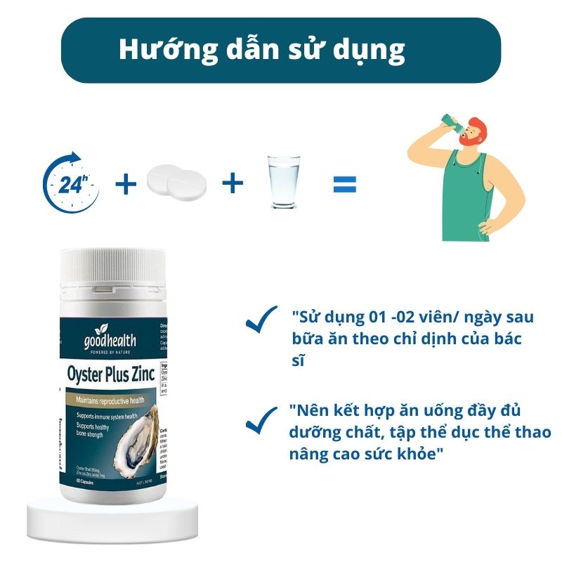 Tinh chất hàu biển Oyster Plus ZinC Goodhealth 60 viên