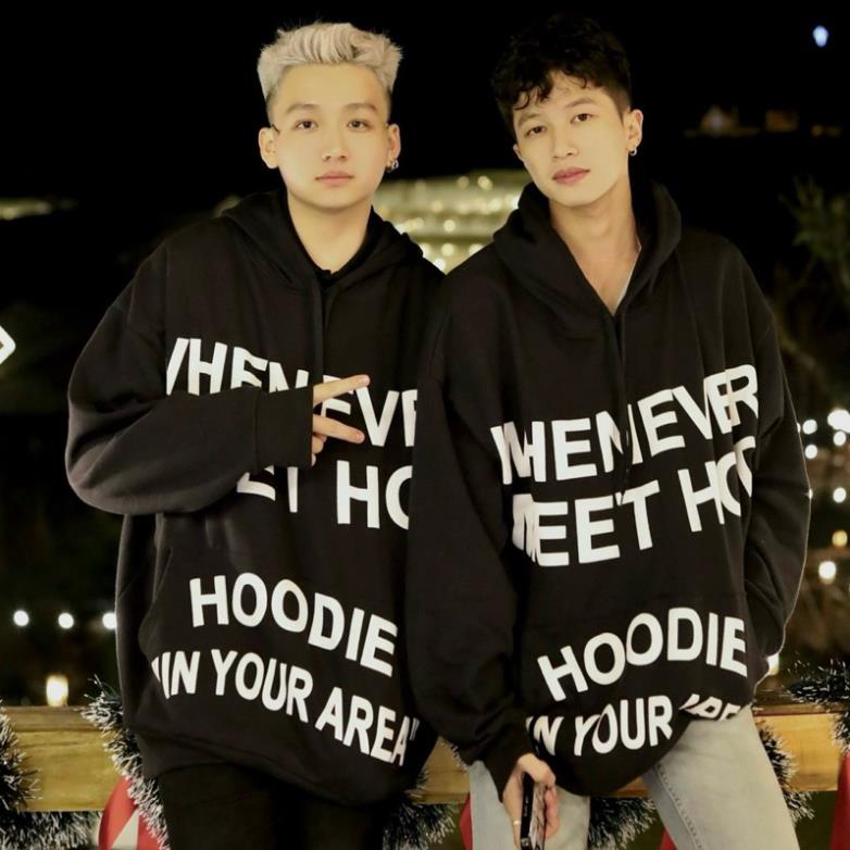 Áo hoodie WHENEVER in nổi 3D vải 100% cotton siêu dày, siêu bền, không bị xù lông Gonz.brand