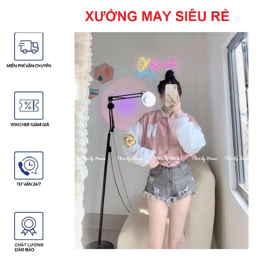Áo khoát nữ dù chữ W xitin đẹp-A847