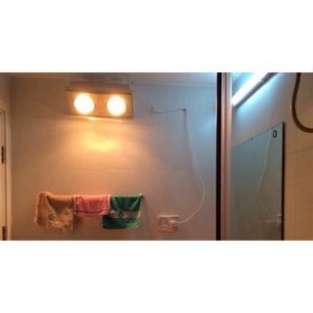 Bóng đèn sưởi nhà tắm treo tường đui sứ chống cháy nổ, Đèn sưởi nhà tắm 2 bóng 3 bóng cao cấp